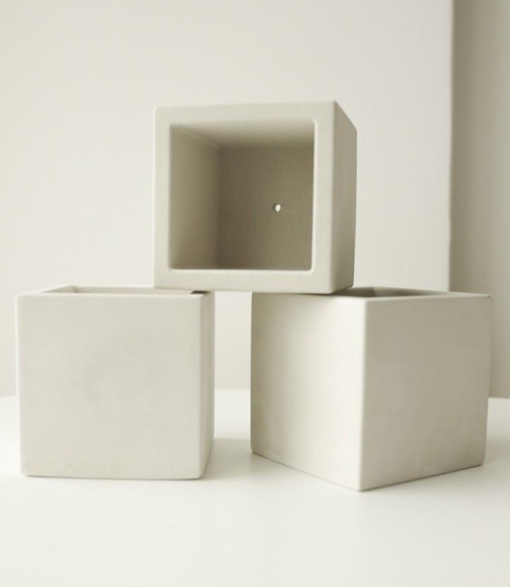 Concrete Cube Pot (Set of 2)