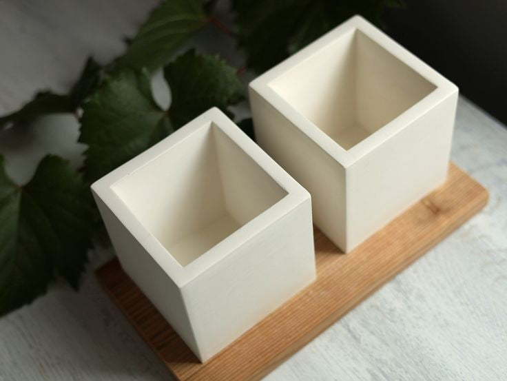 Concrete Cube Pot (Set of 2)