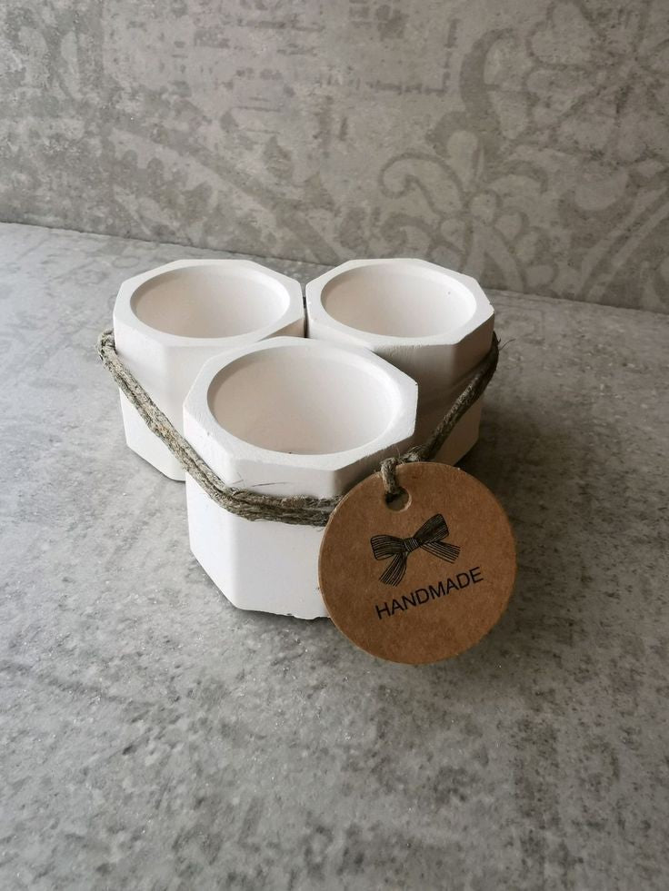 Concrete Octagon Pot (Set of 3)