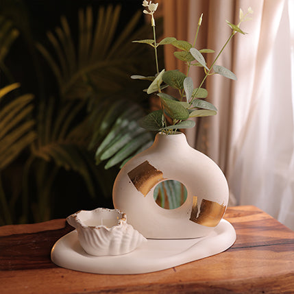 Irregular Cloud Tray, Donut Vase & Sea Shell Bundle 66